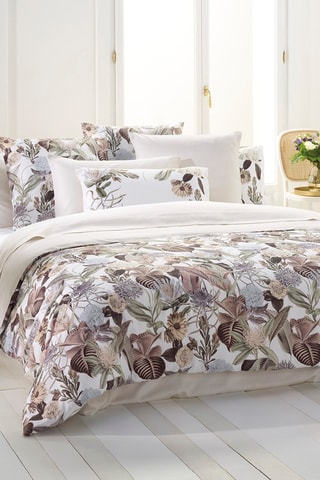 Copripiumino double face in raso di cotone - 80 fili/cm² - Taupe