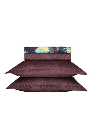 Parure lenzuola in raso di cotone - 80 fili/cm² - Bordeaux