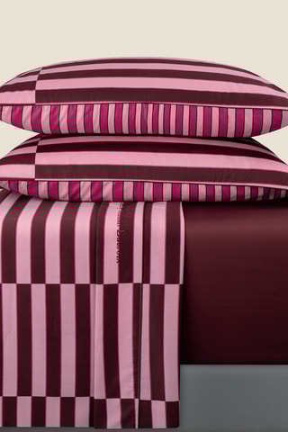 Parure lenzuola in raso di cotone - 80 fili/cm² - Rosa