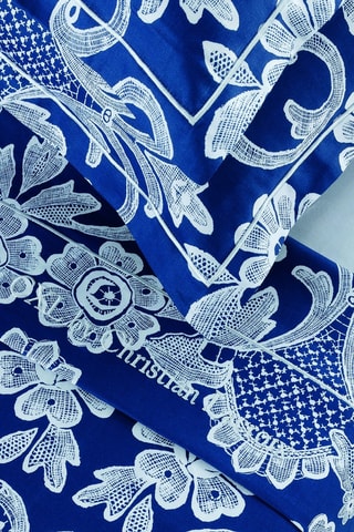 Parure lenzuola in raso di cotone - 80 fili/cm² - Blu