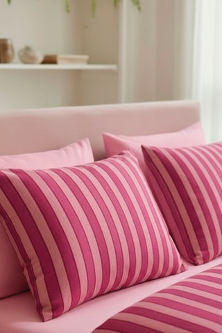 Parure copripiumino in raso di cotone - 80 fili/cm² - Rosa