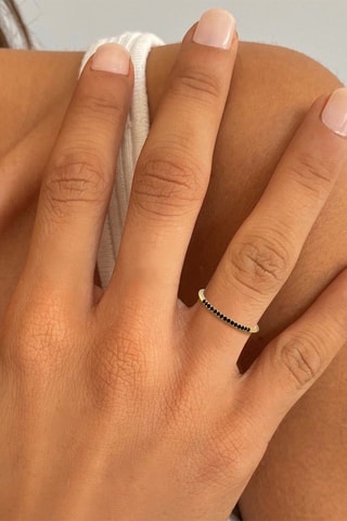 Bague - Or jaune et diamants noirs