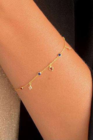 Bracelet - Or jaune, rubis et saphirs