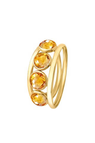 Bague - Or jaune et citrines