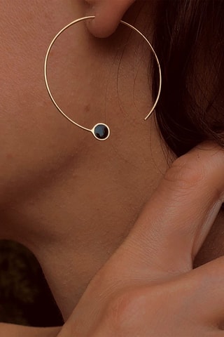 Créoles - Or jaune et onyx