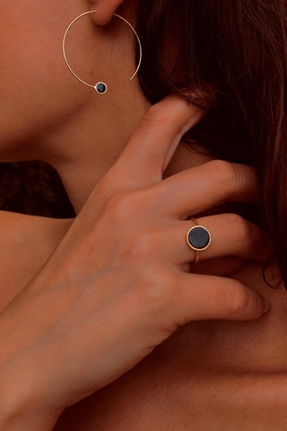 Créoles - Or jaune et onyx