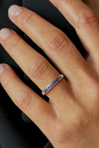 Bague - Or blanc et saphirs