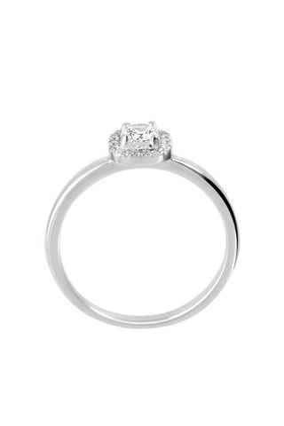 Bague - Or blanc, diamants et solitaire