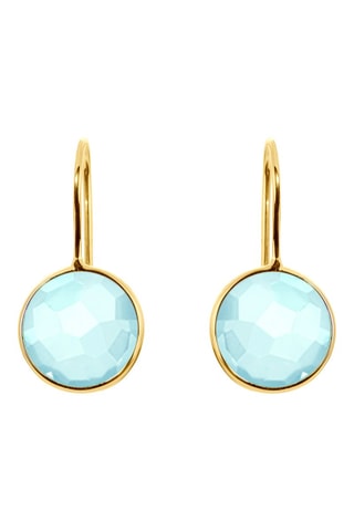 Boucles d'oreilles Or jaune et calcédoine aqua