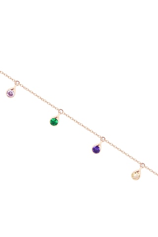 Bracelet - Or rose - Topaze, quartz, onyx, améthyste et citrine