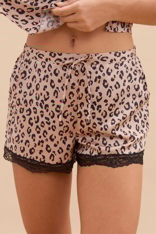 Pyjamashort Crazy - Beige en Zwart