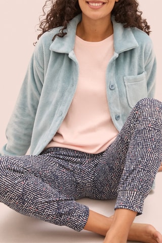 3-delige pyjamaset Molecule - Hemelsblauw en Poederroze
