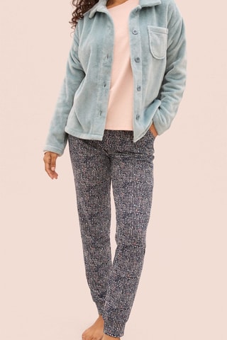 3-delige pyjamaset Molecule - Hemelsblauw en Poederroze
