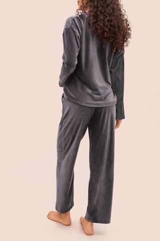 Velours Pyjamashirt Byron - Donkergrijs