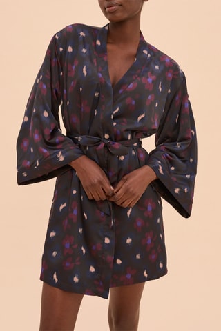 Fleece kimono Super Nature - Marineblauw