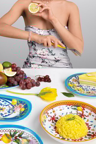 Assiette plate Flower & Lemon - 27,5 cm