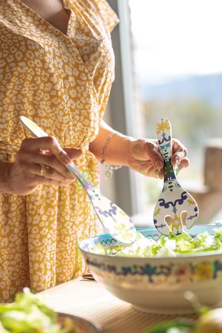 2 couverts à salade Flower & Lemon - 28 x 7,6 x 1,5 cm