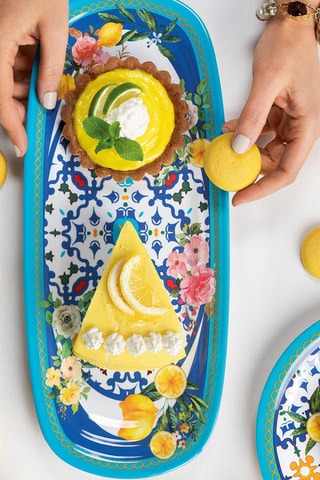 Plateau Flower & Lemon - 39,5 x 16,5 x 2,5 cm