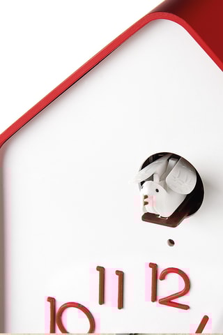 Horloge murale Home - 37 x 9,8 x 18,8 cm - Blanc et rouge