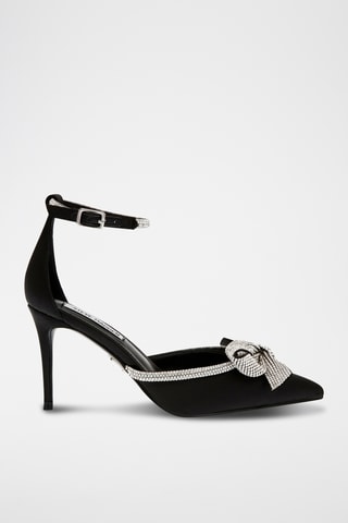 Zapatos de satén de tacón - Negro