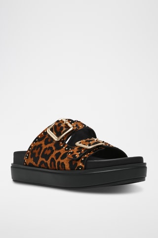 Sandalias de nobuk con plataforma - Marrón