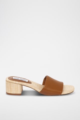 Sandalias de piel de tacón - Marrón