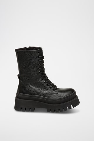 Botas de piel granulada - Negro