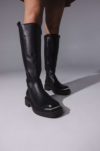 Botas de piel Constance - Negro