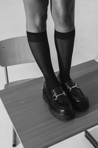 Mocasines de piel de charol con plataforma Occupy - Negro