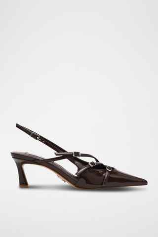 Zapatos con brillo de tacón Liana - Marrón oscuro