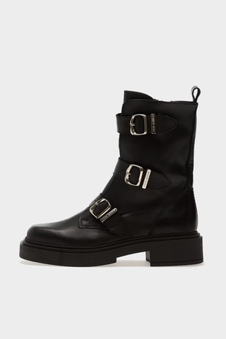 Botines de piel Clipper - Negro