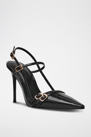 Zapatos con brillo de tacón Deagan - Negro