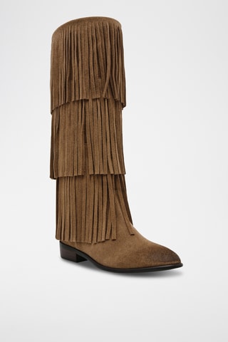 Botas de piel Spur - Topo