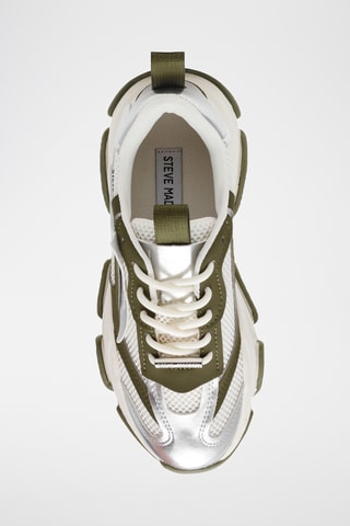 Zapatillas con plataforma Possession-E - Verde oliva y plateado