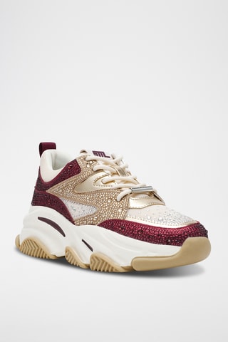 Zapatillas con plataforma Privy - Burdeos y dorado