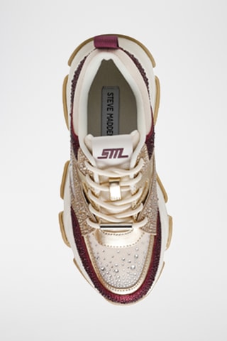 Zapatillas con plataforma Privy - Burdeos y dorado