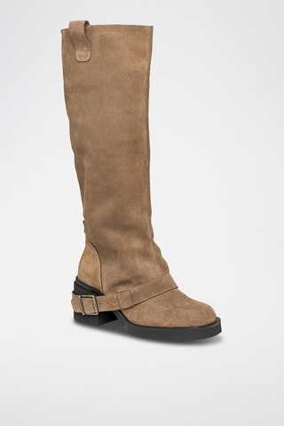 Botas de nobuk Aletta - Topo