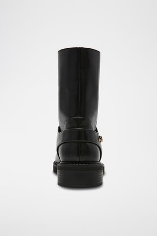 Botines de piel Loophole - Negro y dorado