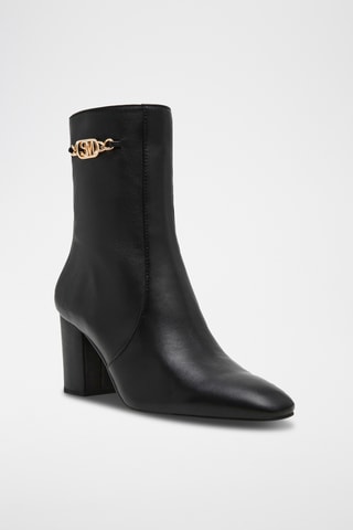 Botines de piel Geneeva - Negro