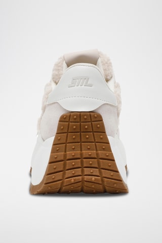 Zapatillas de piel con plataforma Supercampo-F - Beige y marrón