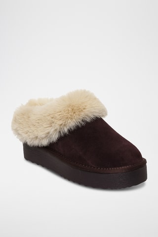 Sandalias de nobuk forradas Snow - Marrón oscuro