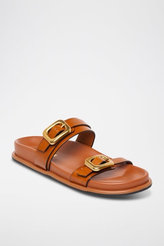 Sandalias de piel - Camel