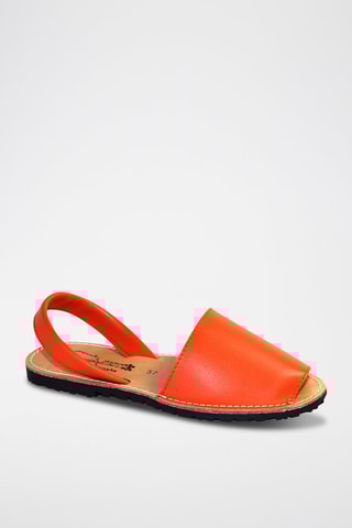 Sandálias Avarca de couro - Laranja