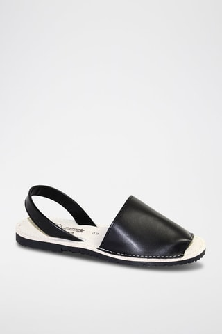 Sandálias Avarca de couro - Preto