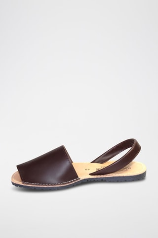 Sandálias Avarca de couro - Castanho
