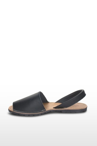 Sandálias Avarca de couro - Preto