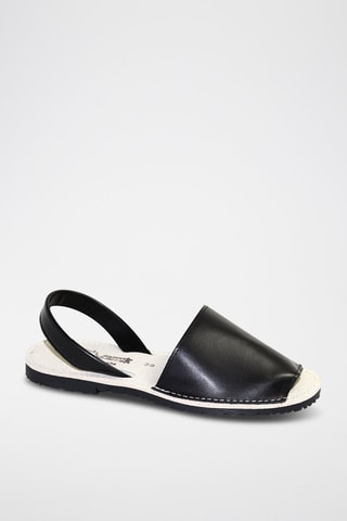 Sandálias Avarca de couro - Preto