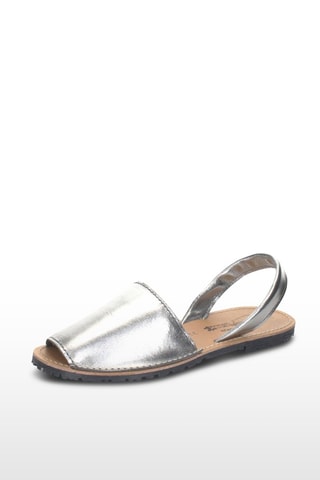 Sandálias Avarca de couro - Prateado