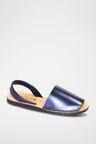 Sandálias Avarca envernizadas de couro - Azul