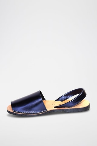 Sandálias Avarca envernizadas de couro - Azul